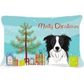 Carolines Treasures Christmas Tree & Border Collie Fabric Decorative Pillow CA78576